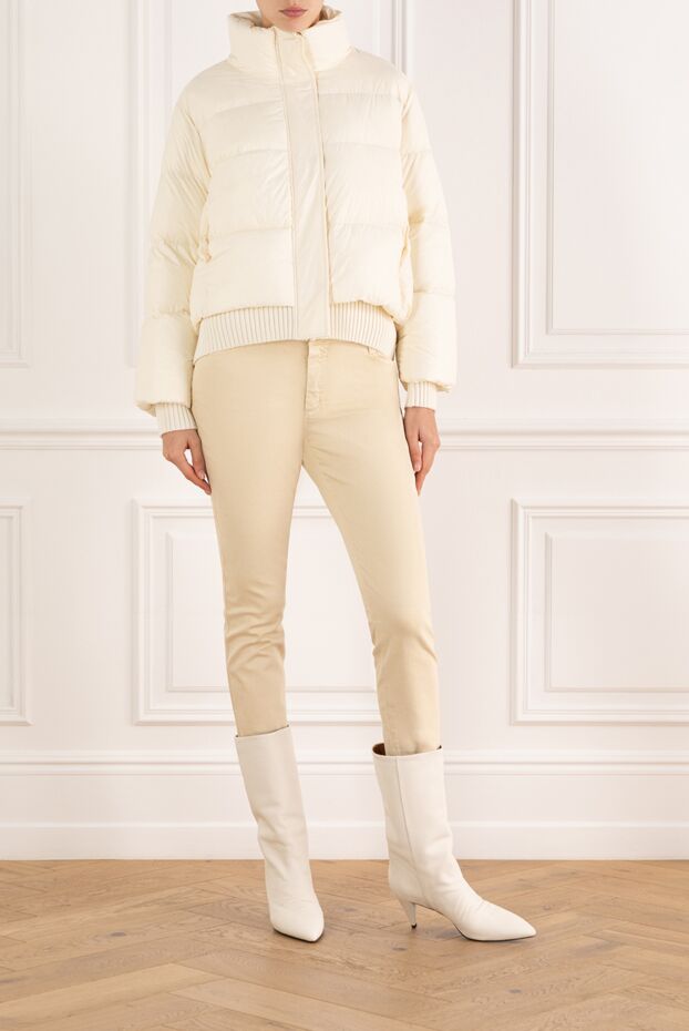 Fleur de Paris women's down jacket white with high collar 184734 - photo 2