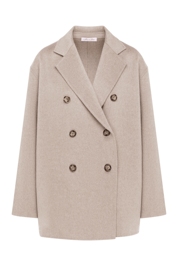 Fleur de Paris women's double-breasted beige coat with a loose fit. 184736 - photo 1