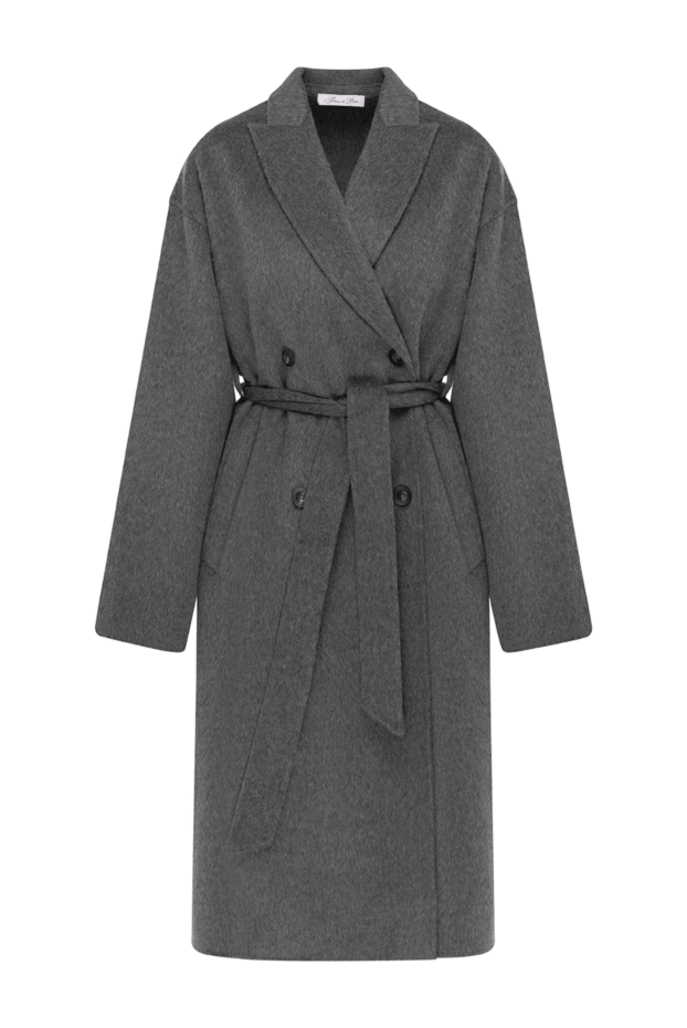 Fleur de Paris women's gray wool and alpaca coat with belt 184739 - photo 1