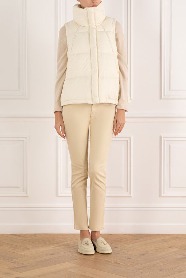 Fleur de Paris white quilted women's vest with a high collar. 184741 - photo 2
