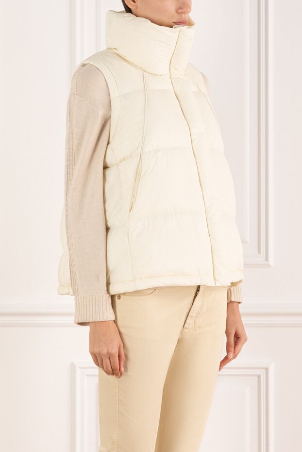 Fleur de Paris white quilted women's vest with a high collar. 184741 - photo 3