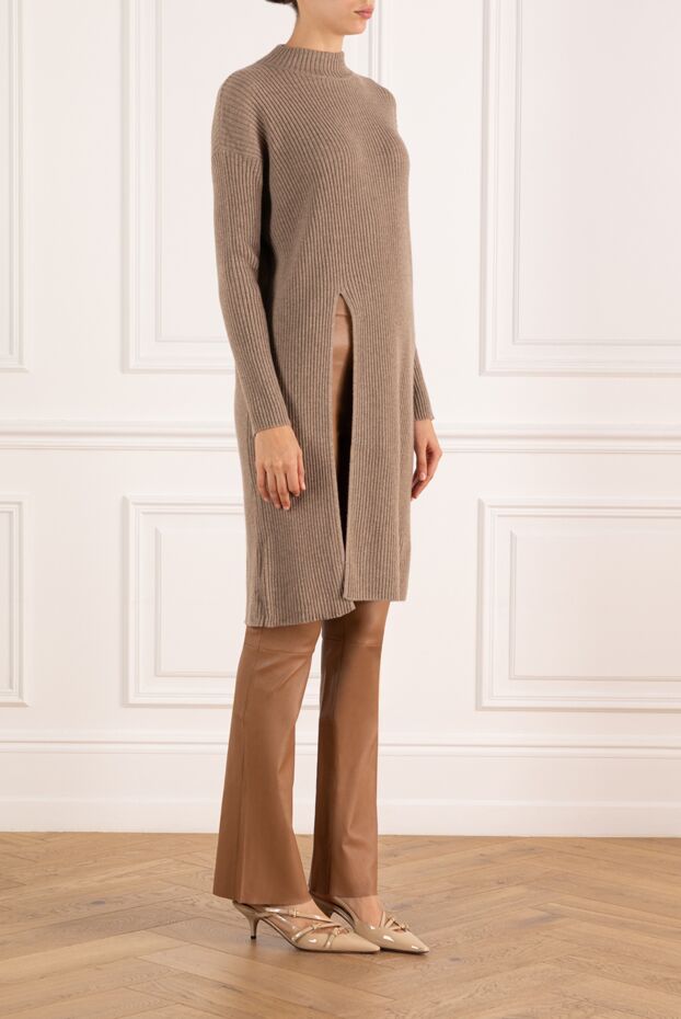 Fleur de Paris brown knitted dress with a high slit 184747 - photo 3