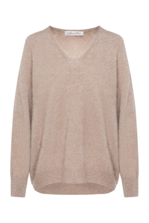Fleur de Paris brown cashmere v-neck jumper 184758 - photo 1