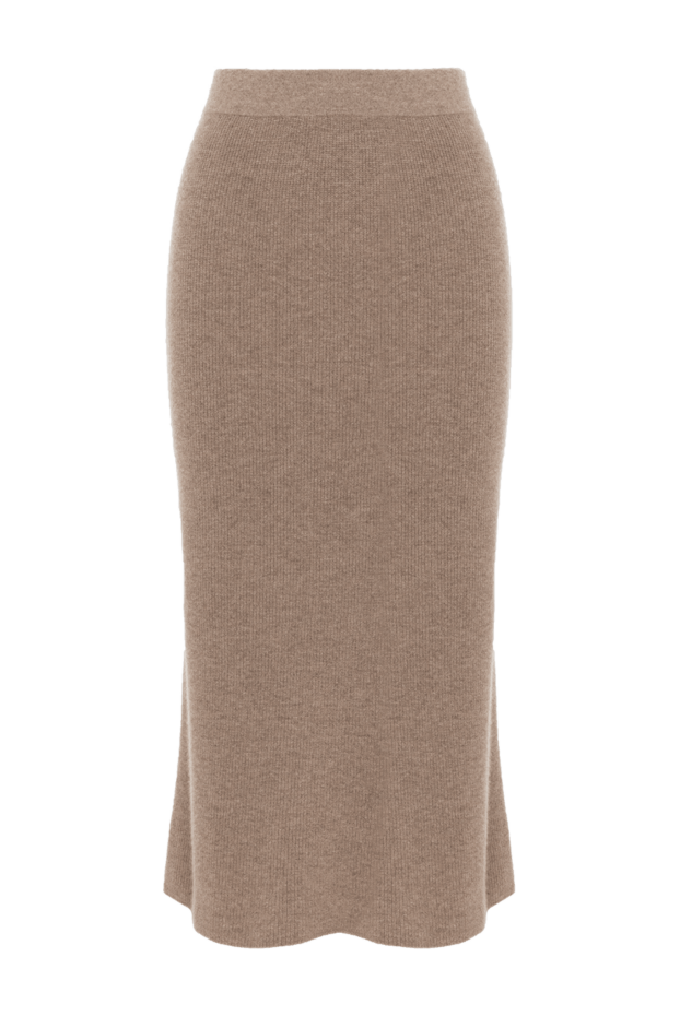 Fleur de Paris warm knitted skirt in ribbed cashmere and wool beige 184760 - photo 1