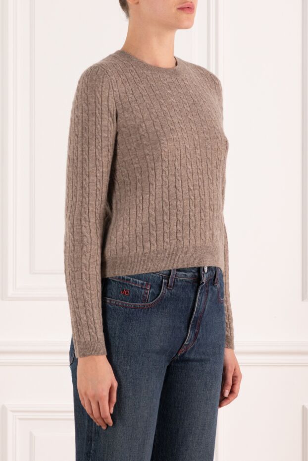 Fleur de Paris brown cashmere striped jumper 184764 - photo 3
