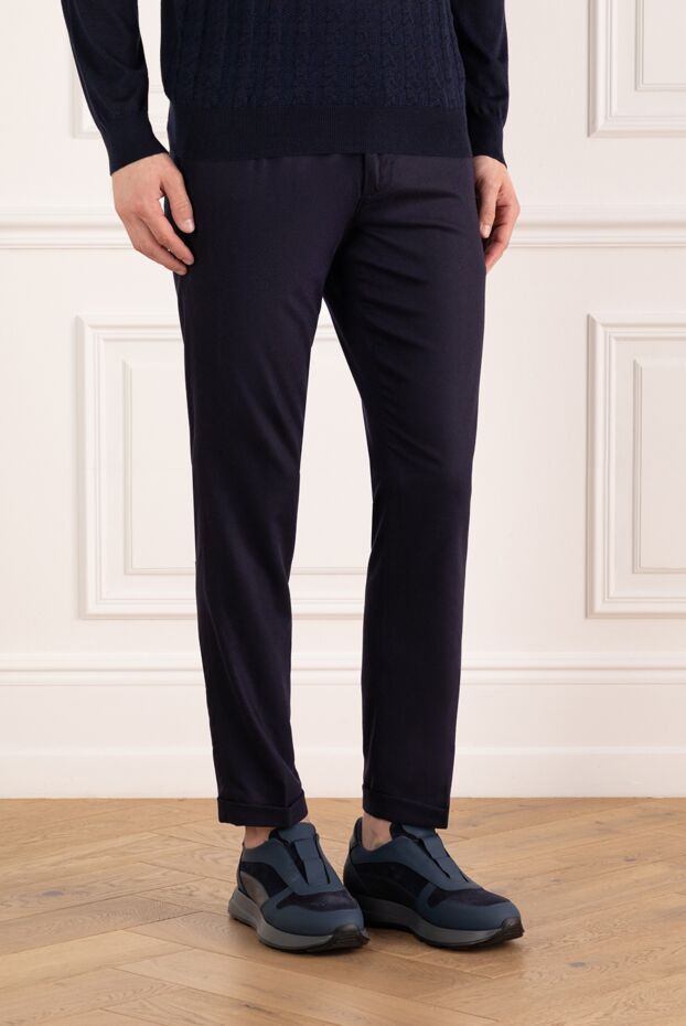 Scissor Scriptor men's blue trousers with drawstrings 184782 - photo 3