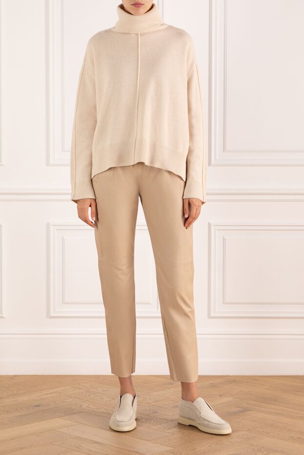 Max&Moi leather pants for women beige 184792 - photo 2