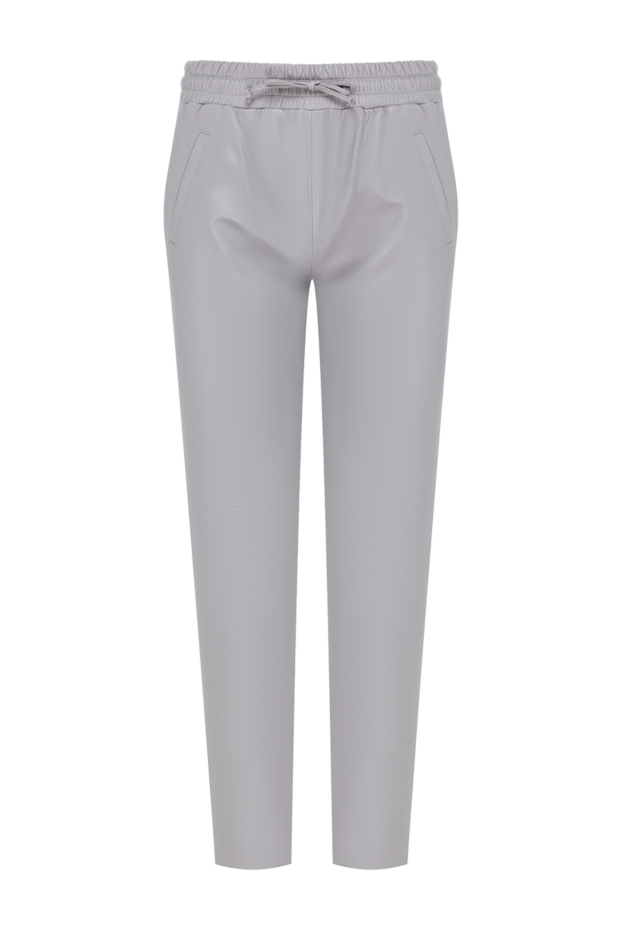 Max&Moi women's leather pants gray with tie 184793 - photo 1