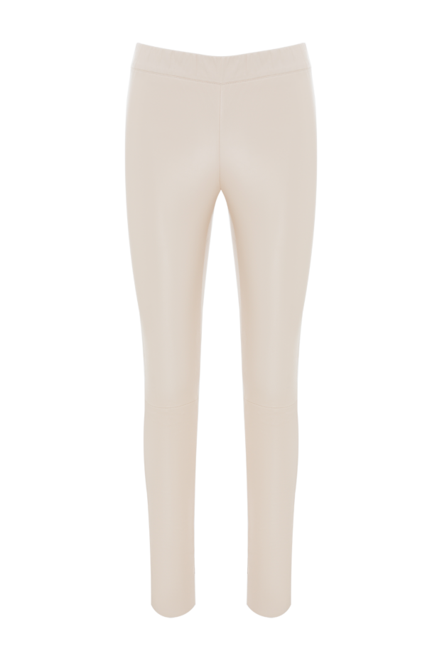 Beige leggings made of genuine leather - photo 1