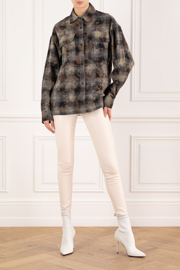 Beige leggings made of genuine leather - photo 2