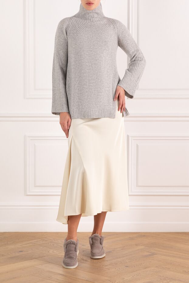 Max&Moi gray women's cashmere ribbed jumper 184806 - photo 2