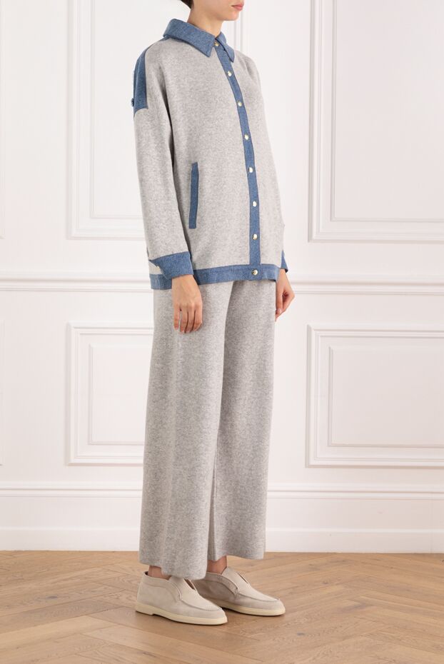 Max&Moi gray women's walking suit made of cashmere and wool 184823 - photo 3