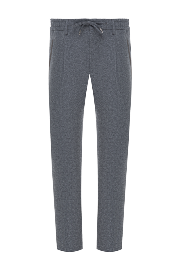 Cesare di Napoli men's gray wool trousers with drawstrings and pintucks 184832 - photo 1