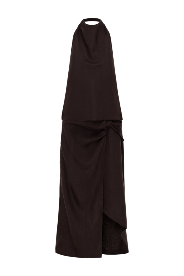 Alex Riviere brown off-shoulder skirt suit 184847 - photo 1