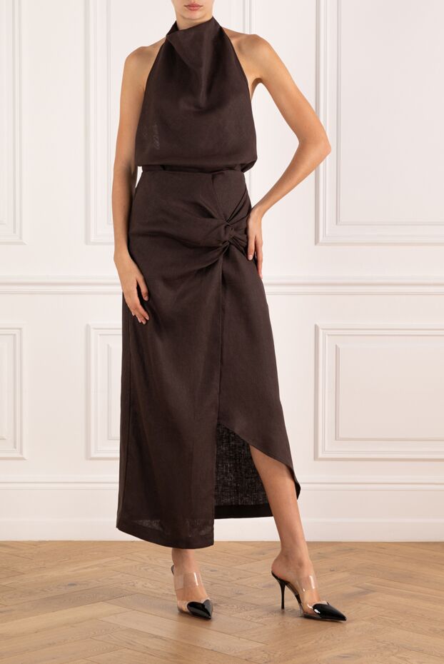 Alex Riviere brown off-shoulder skirt suit 184847 - photo 2