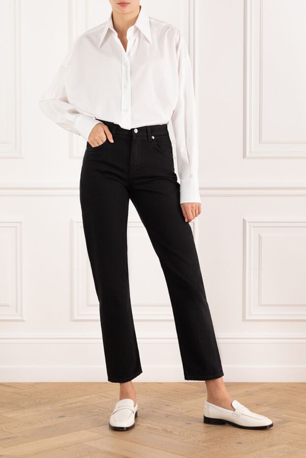 Dolce & Gabbana women's black cotton jeans with logo 184867 - photo 2