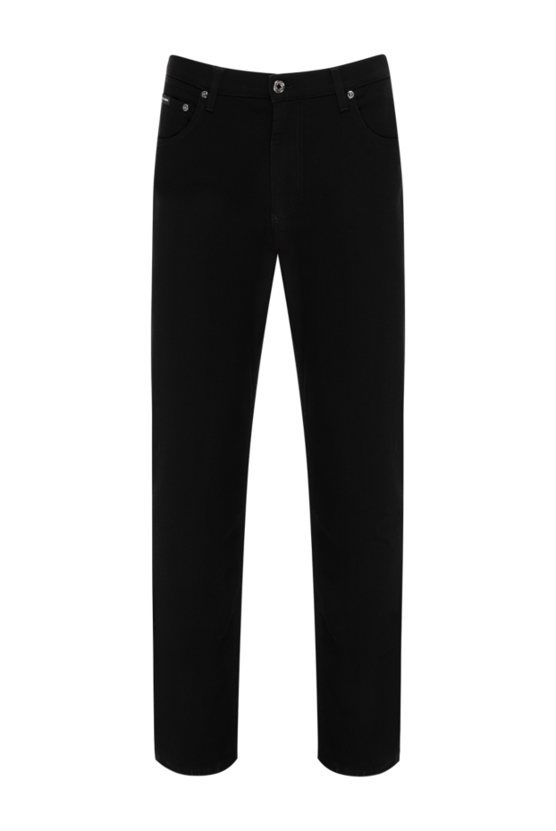 Dolce & Gabbana джинсы мужские черные из хлопка с логотипом 184885 - фото 1