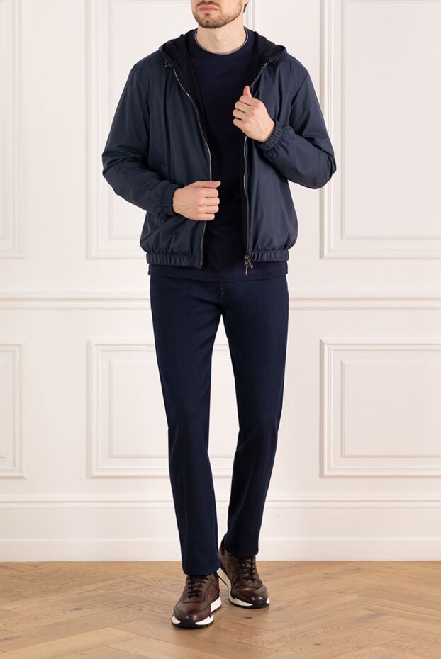 Loro Piana нейлоновая куртка мужская короткая синяя 184917 - фото 2