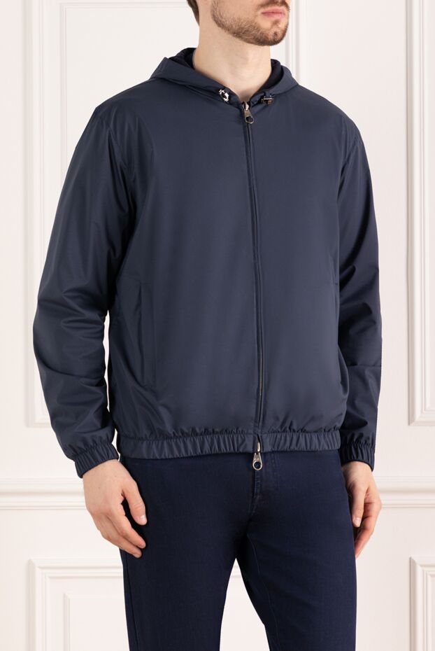 Loro Piana нейлоновая куртка мужская короткая синяя 184917 - фото 3