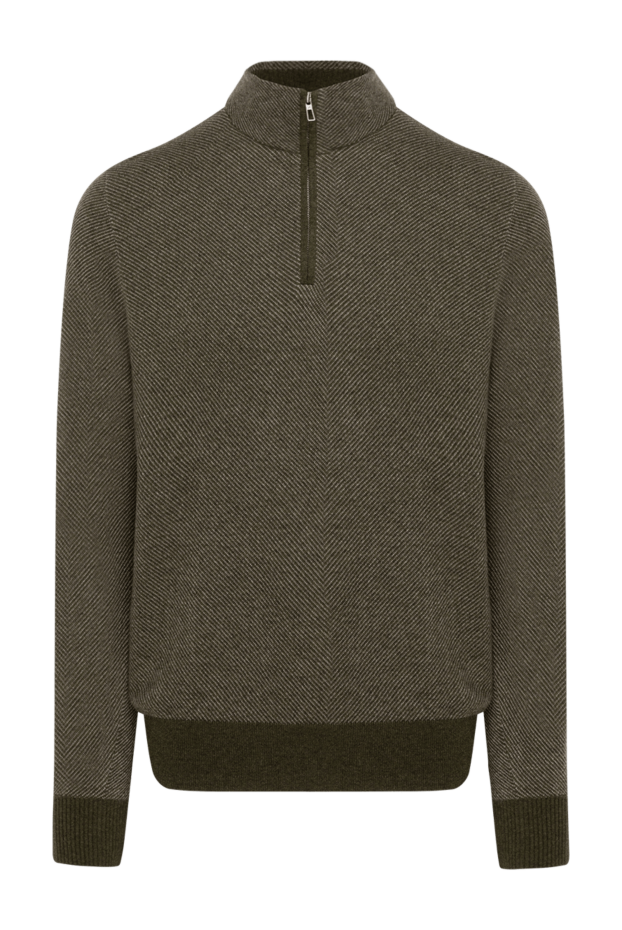 Loro Piana troyer cashmere men's green with zipper 184920 - photo 1