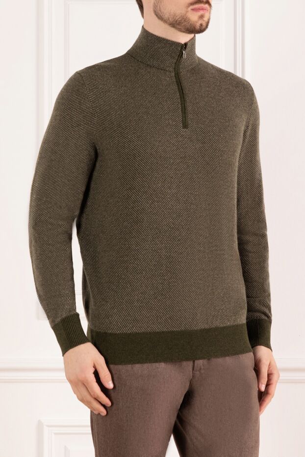 Loro Piana troyer cashmere men's green with zipper 184920 - photo 3