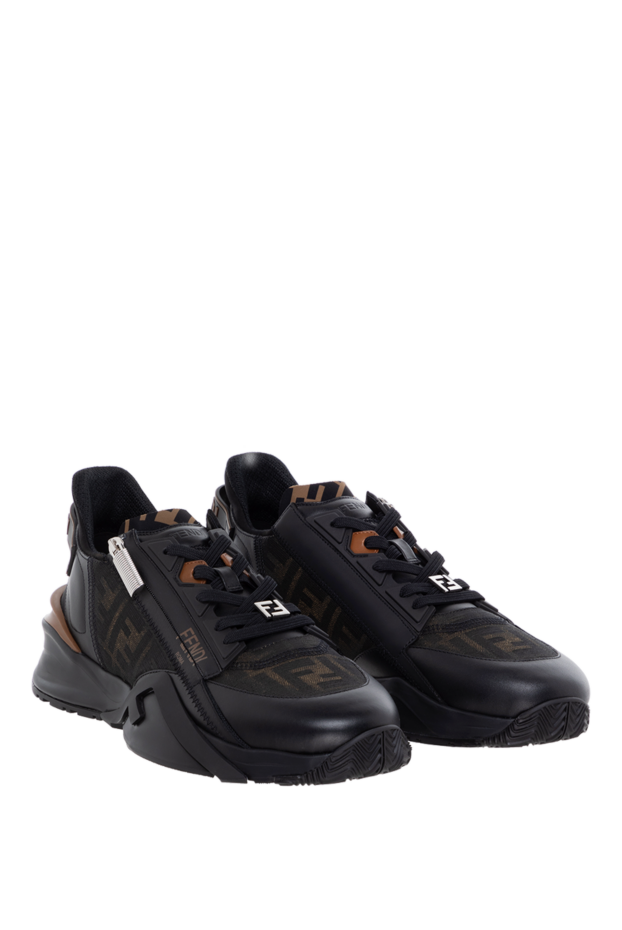 Fendi flow sneakers black with leather zipper 184929 - photo 3