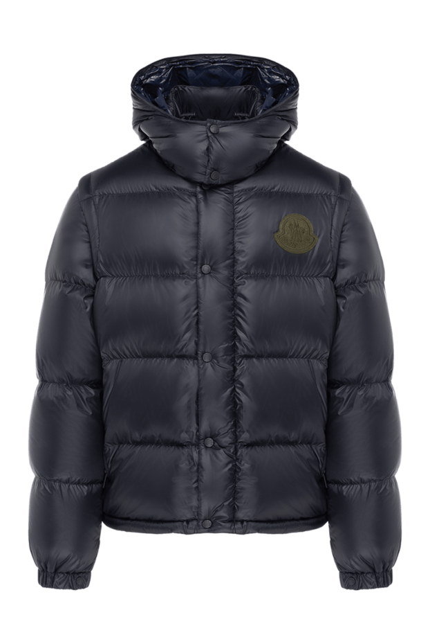 Moncler дутая куртка мужская черная с логотипом 184944 - фото 1