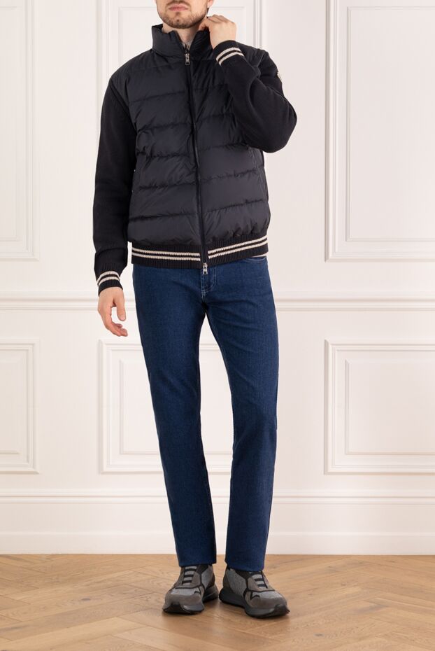 Moncler куртка бомбер мужская синяя 184945 - фото 2