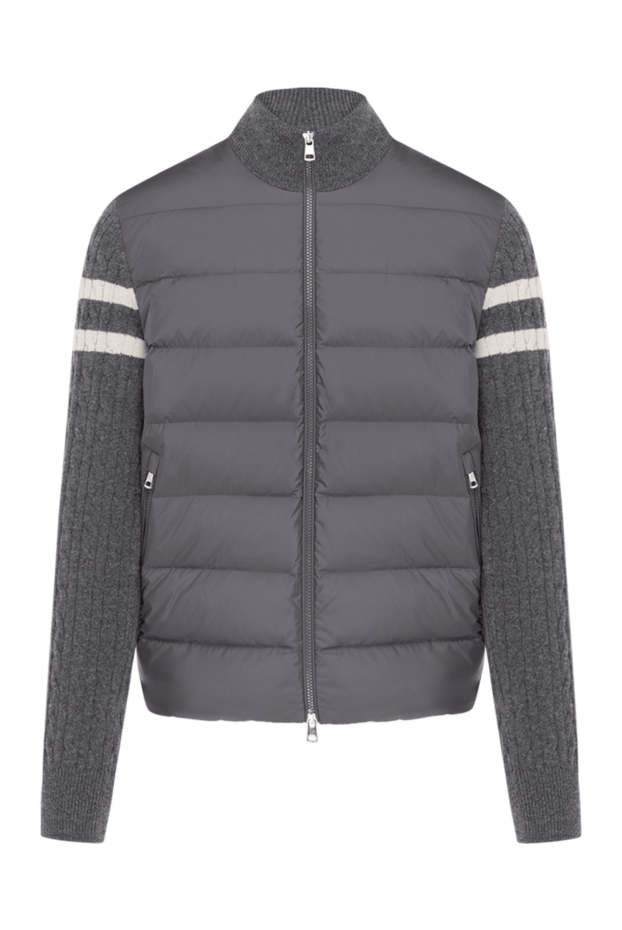 Moncler куртка мужская вязаная серая 184946 - фото 1