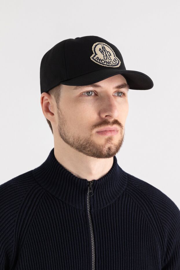 Moncler логотипі бар ерлерге арналған қара бейсбол қалпағы 184947 - фото 2