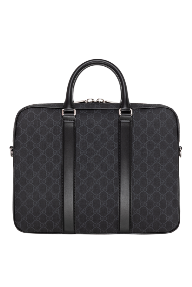 Gucci портфель gg с плечевым ремнем мужской черный 184950 - фото 1
