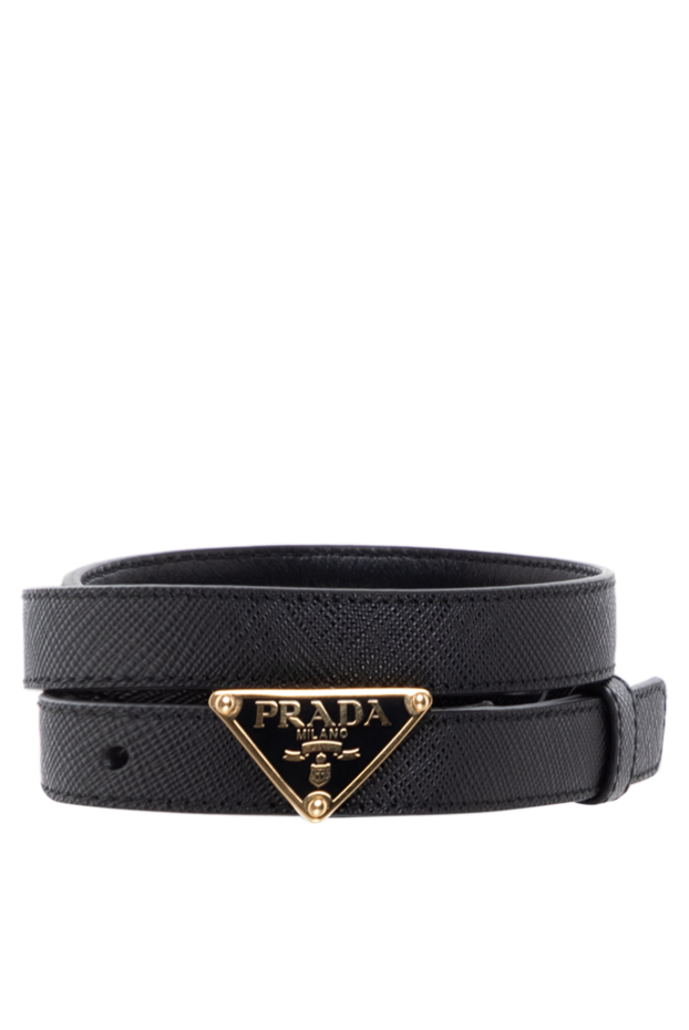 Prada узкий женский ремень с логотипом на пряжке 184962 - фото 1
