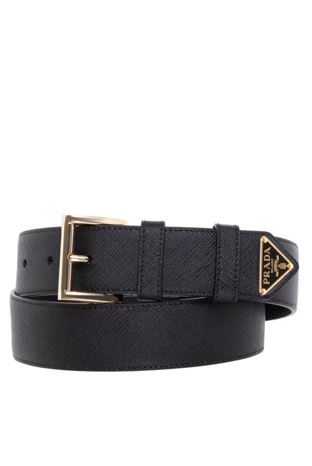 Women's belt with black leather logo. - photo 1