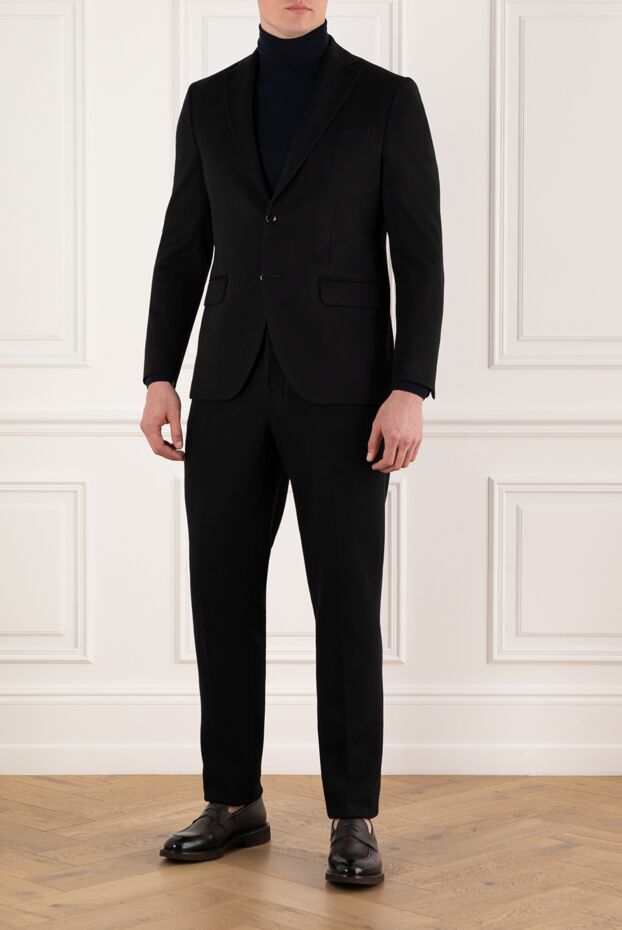 Sartoria Latorre classic single-breasted wool jacket for men, black 184974 - photo 2