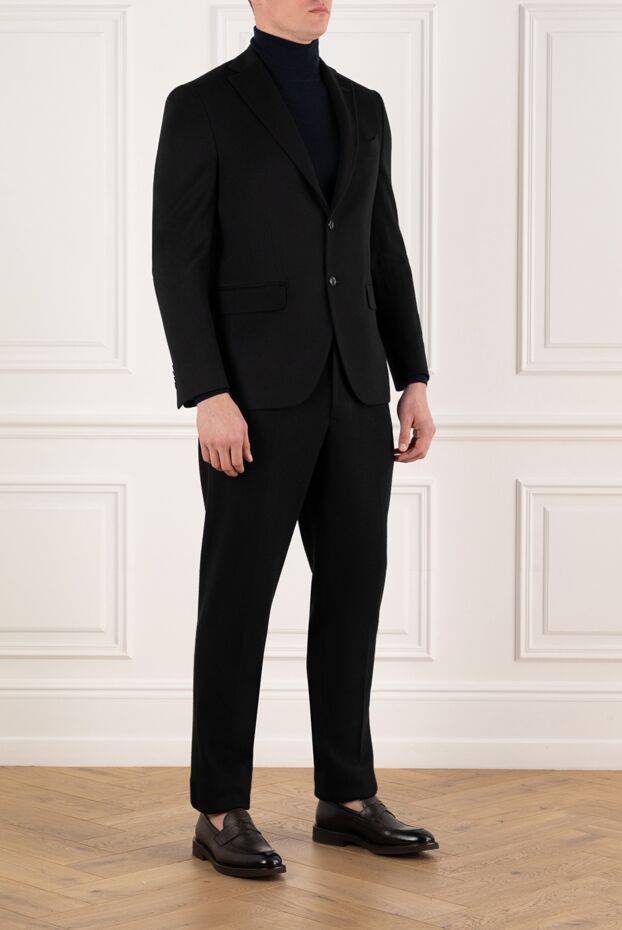 Sartoria Latorre classic single-breasted wool jacket for men, black 184974 - photo 3