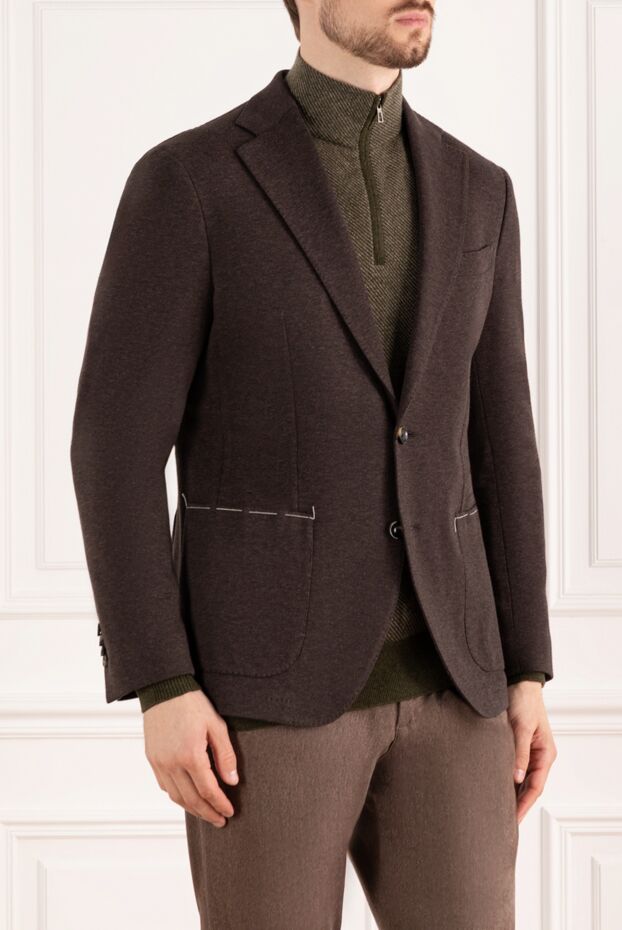 Sartoria Latorre men's single-breasted cotton jacket, brown 184979 - photo 3