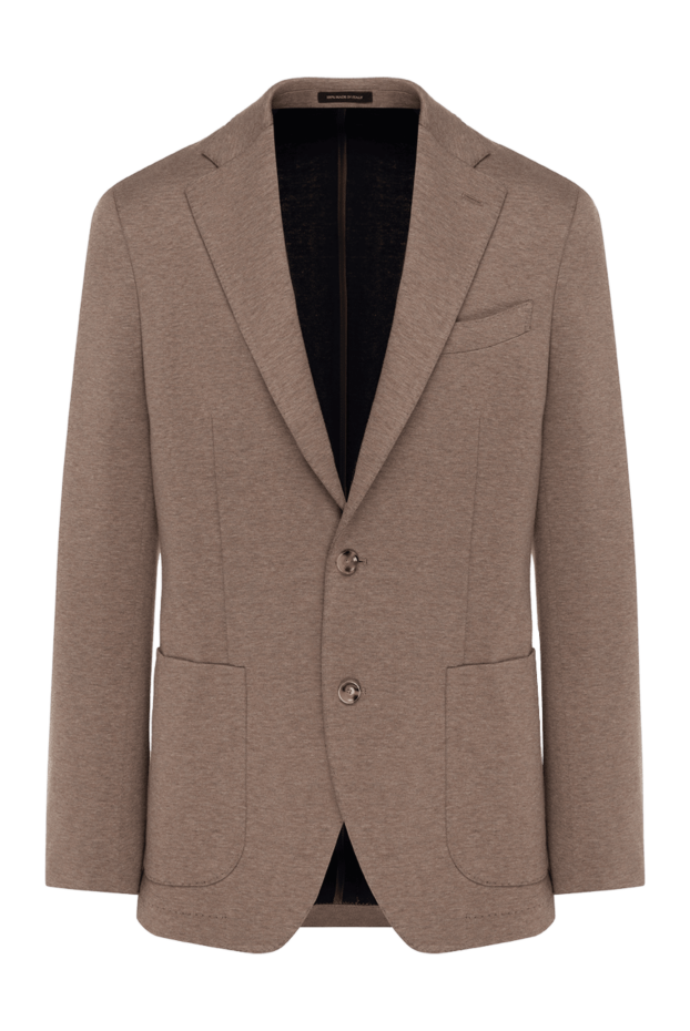 Sartoria Latorre пиджак из хлопка мужской бежевый однобортный 184981 - фото 1