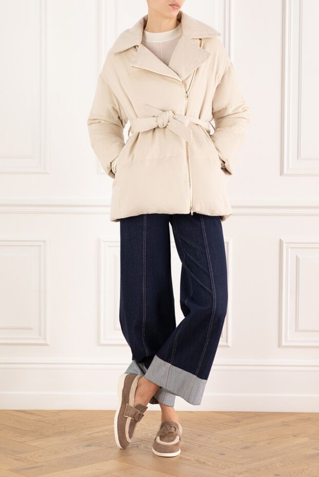 Interdee women's beige down jacket with an asymmetrical cut. 185001 - photo 2