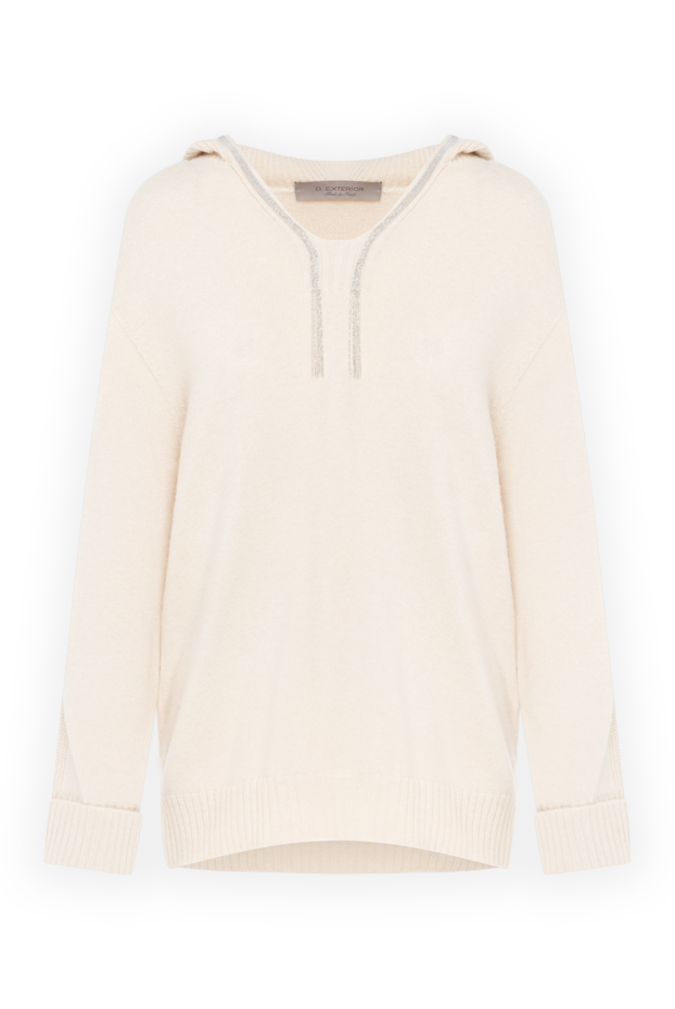 D.Exterior women's beige hoodie with hood 185019 - photo 1