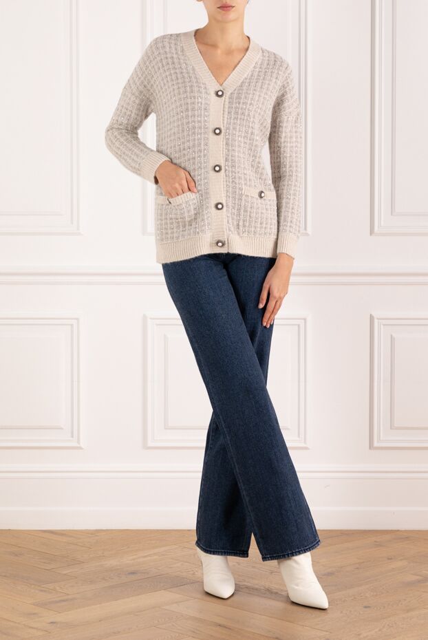 D.Exterior women's checkered cardigan with buttons 185022 - photo 2