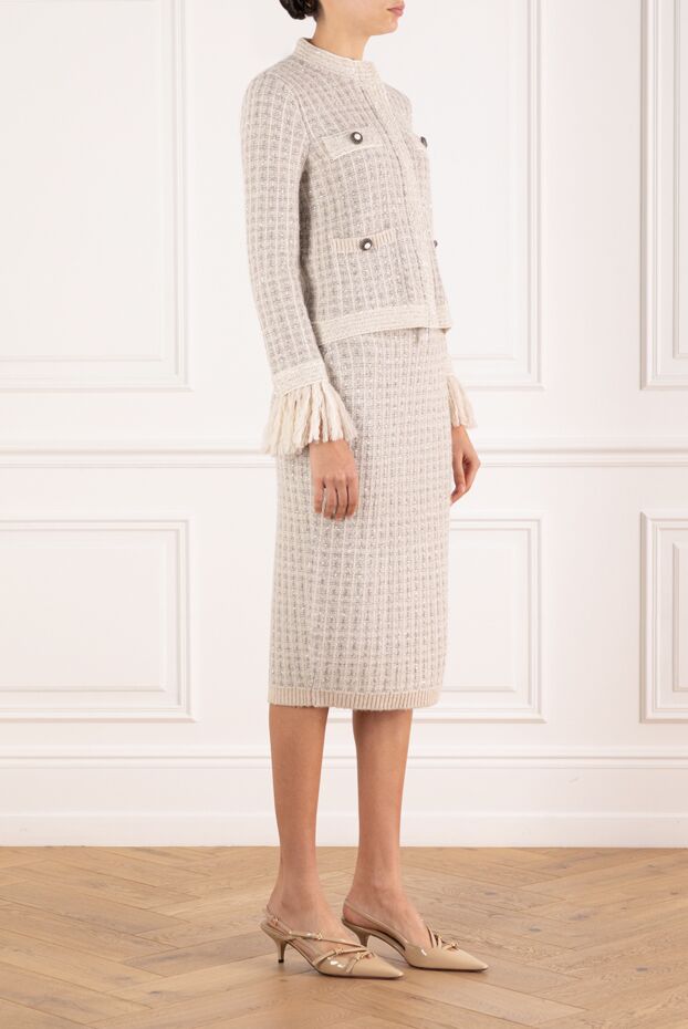 D.Exterior checkered suit jacket with skirt with sequins 185026 - photo 3