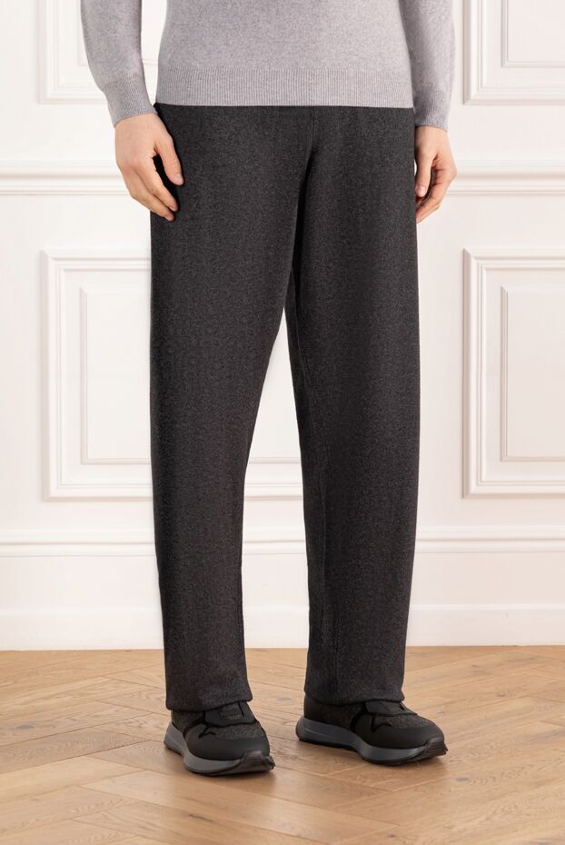 Cesare di Napoli men's gray winter trousers with cuffs 185031 - photo 3