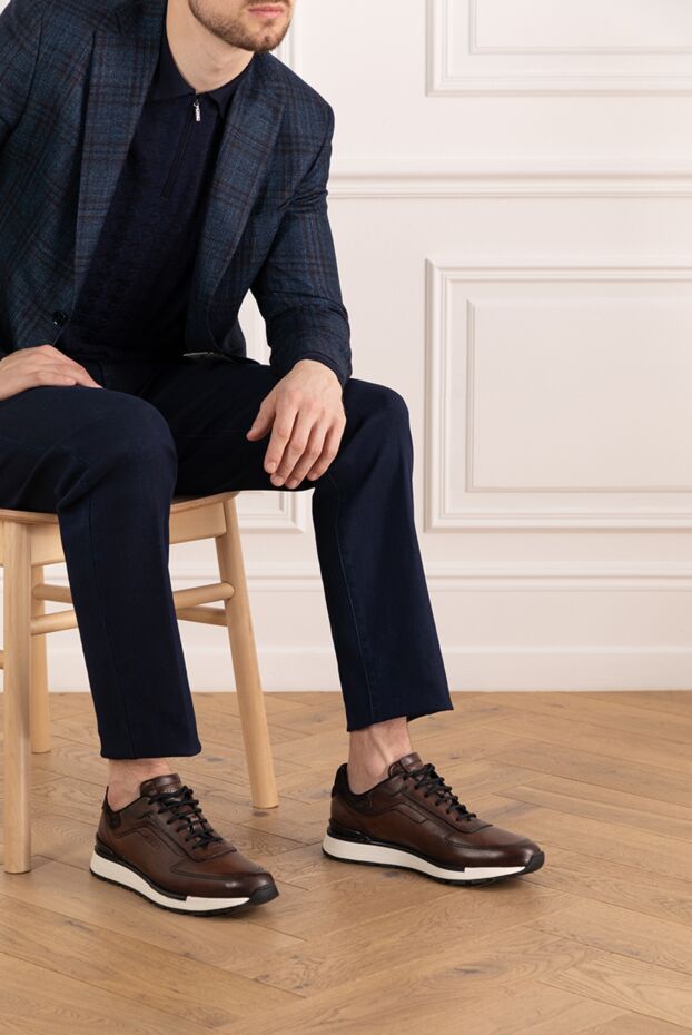 Berluti кожаные кроссовки fast track коричневые мужские кожаные 185035 - фото 2