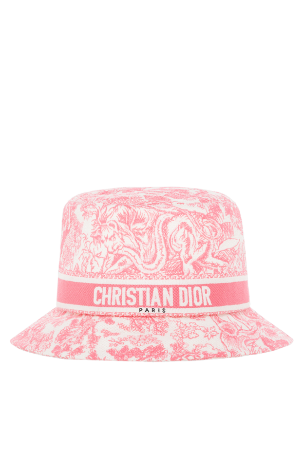 Dior панама розовая хлопковая женская с логотипом 185037 - фото 1