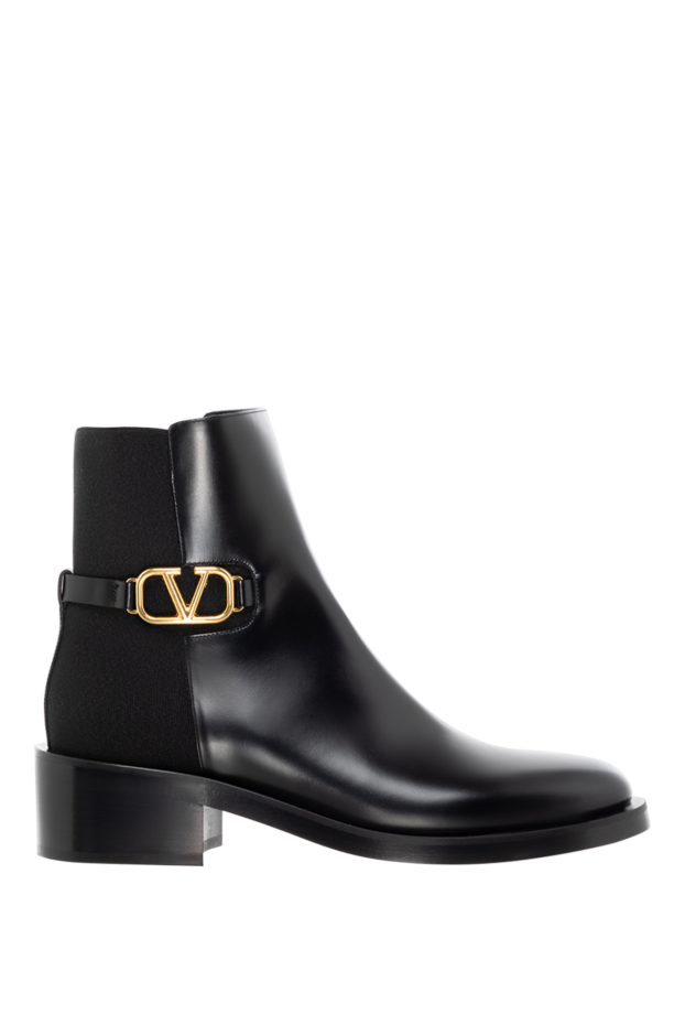 Valentino high leather boots with zipper black with logo 185055 - photo 1
