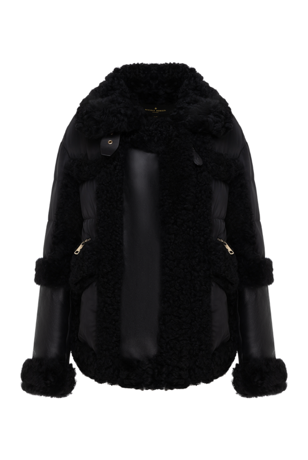 Nicole Benisti women's black down jacket made of leather, fur and textiles 185084 - photo 1