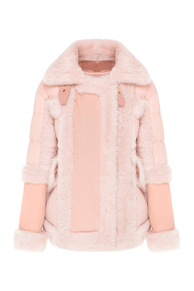 Nicole Benisti women's pink down jacket made of leather, fur and textiles 185088 - photo 1