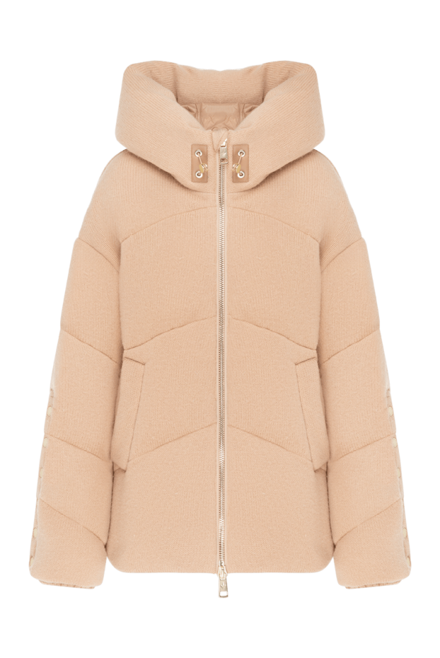 Nicole Benisti women's brown down jacket made of wool and cashmere with a hood 185089 - photo 1