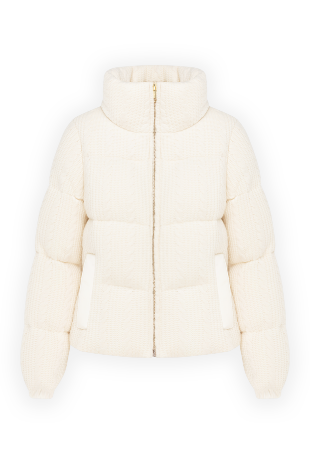 Nicole Benisti women's white down jacket made of wool and cashmere with a knitted pattern 185091 - photo 1