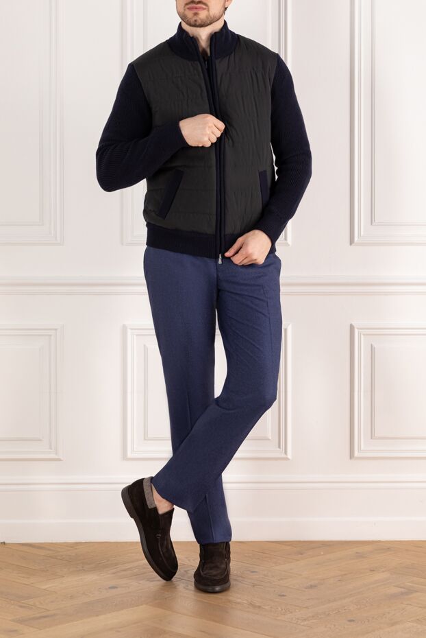 Barba Napoli bomber jacket men's wool blue 185107 - photo 2